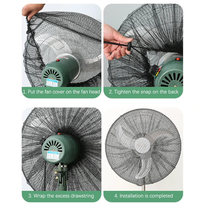 Cubiertas redondas de malla para ventilador eléctrico, Protector antipellizco de seguridad, cubierta Universal todo incluido para el hogar, cubierta a prueba de polvo moderna