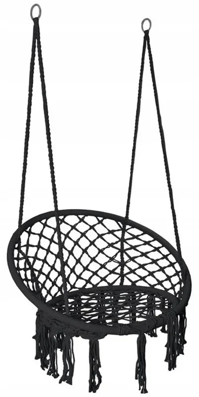 Silla Columpio de macramé para exteriores, hamaca de cuerda tejida a mano, hamaca con parada en Y para el hogar, dormitorio, Patio, terraza Y jardín interior