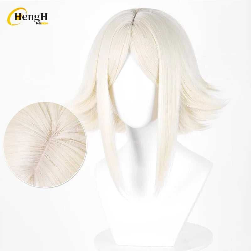 En stock Anime Zanka Guita Enji ‌   Pelucas de Cosplay Rudo Amo Li Glaze, pelo sintético resistente al calor, pelucas para fiesta de Halloween + gorro de peluca