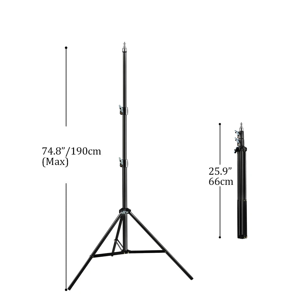 Trípode extensible SH de 190cm con tornillo y ruedas de 1/4, control remoto por Bluetooth para cámara DSLR, trípode de micrófono con luz de relleno para teléfono inteligente