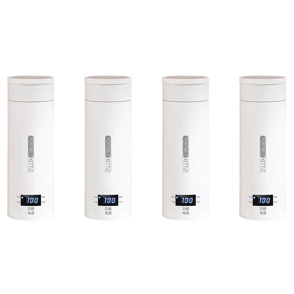 Hervidores eléctricos de 450ML, hervidor portátil para té y café, taza térmica para hervir agua de viaje, botella de agua antiescaldaduras, menú en inglés