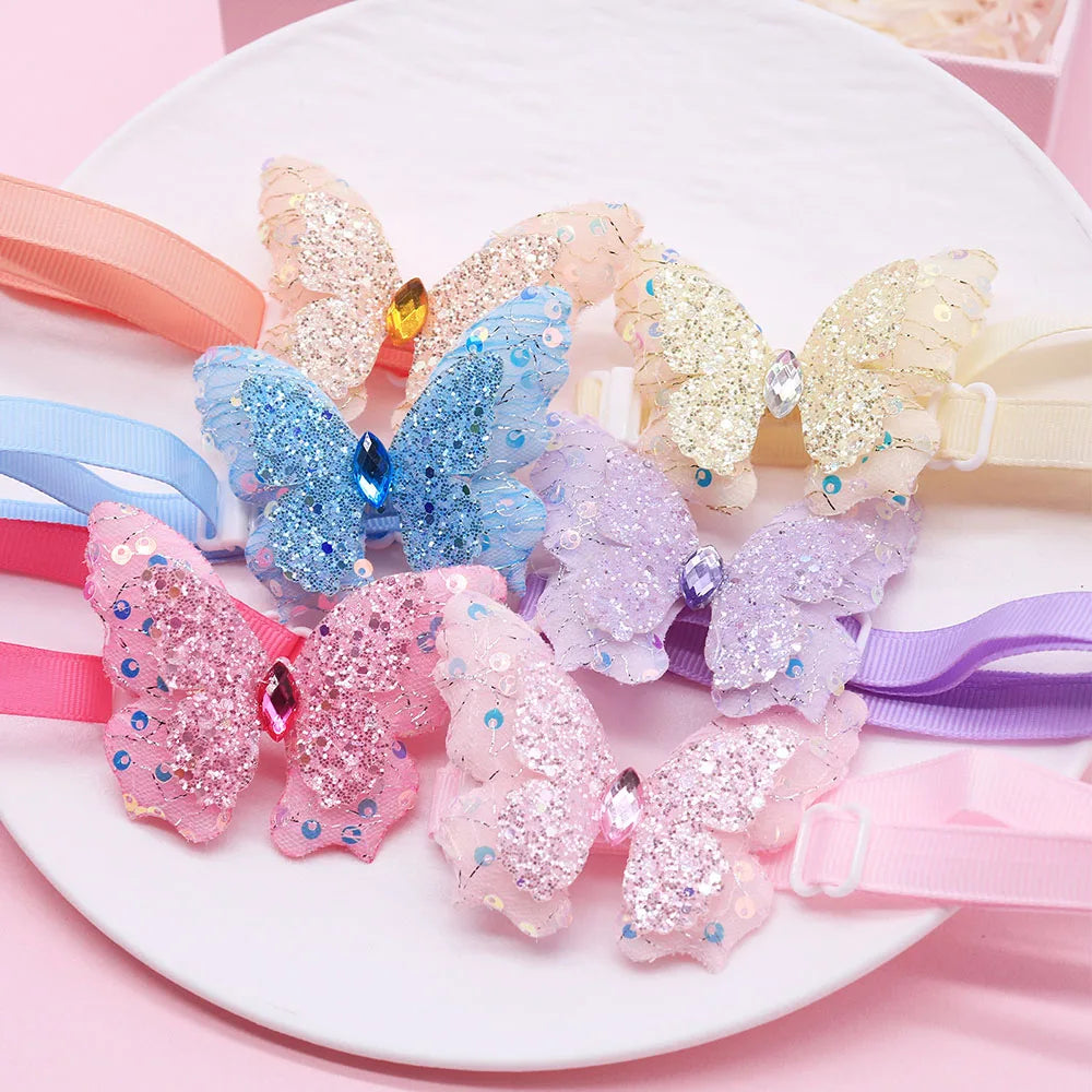 50 Lazos para Perros, Ajustables, para Primavera/Verano, Collares para Perros, Lazos de Mariposa, Lazos Pequeños para Cachorros, Accesorios de Moda para Mascotas