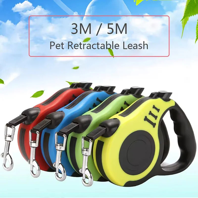Correa Retráctil Automática para Mascotas, Cuerda de Nailon Resistente para Pasear Perros, Cuerda de Tracción Ajustable para Gatos, Dispositivo de Tracción Antirrotura para Mascotas