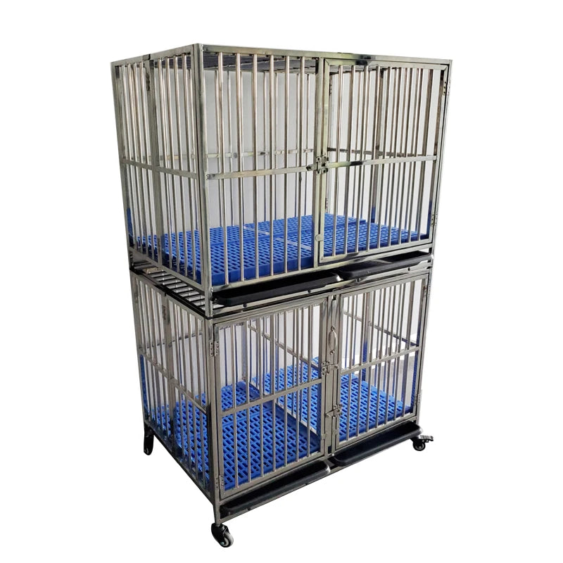 Jaula Plegable de Alambre Metálico Reforzado de Acero Inoxidable para Perros Grandes, Casetas Plegables para Mascotas, Jaulas para Perros Adultos en Oferta