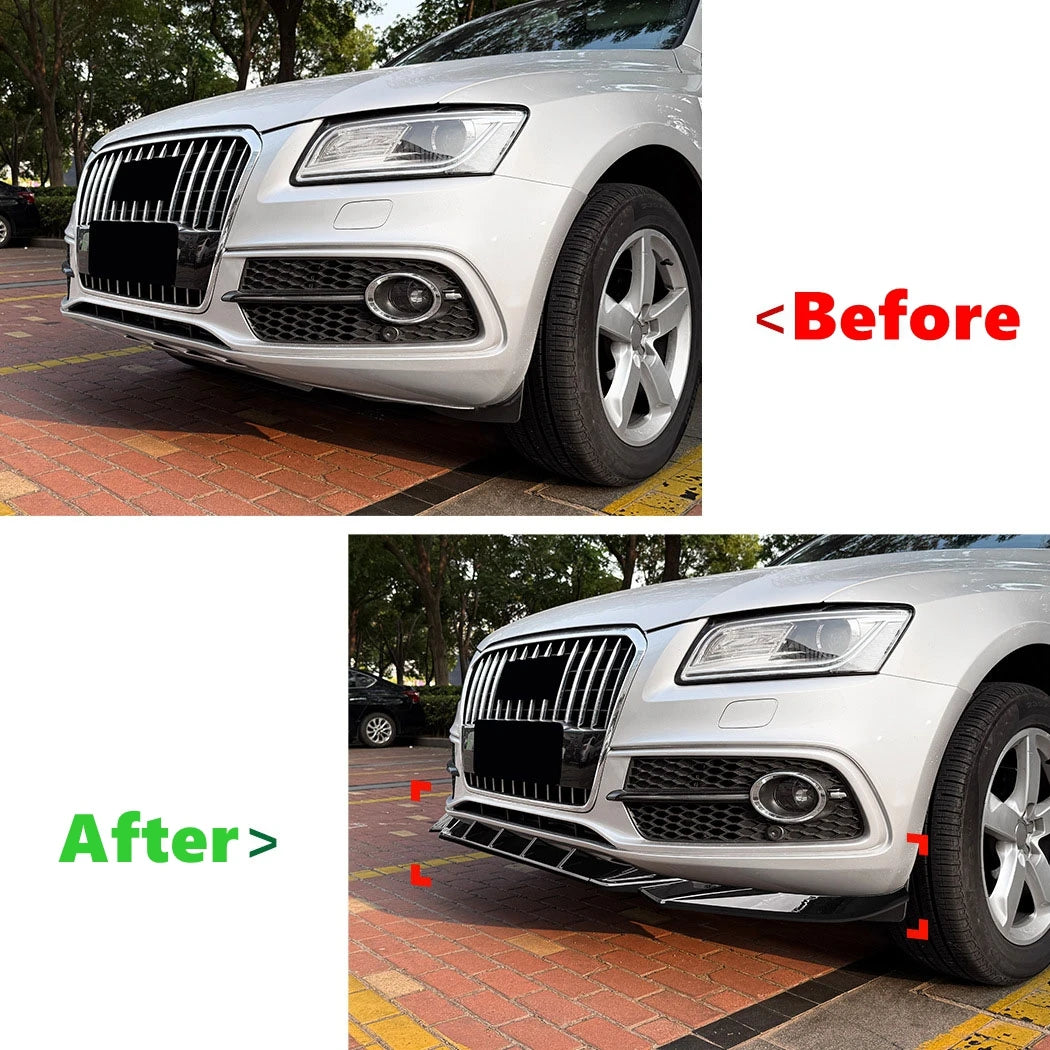 Alerón de labio de parachoques delantero para Audi Q5 8R SQ5 Sline 2013-2016 Protector de parachoques delantero divisor de hoja inferior estilo de coche