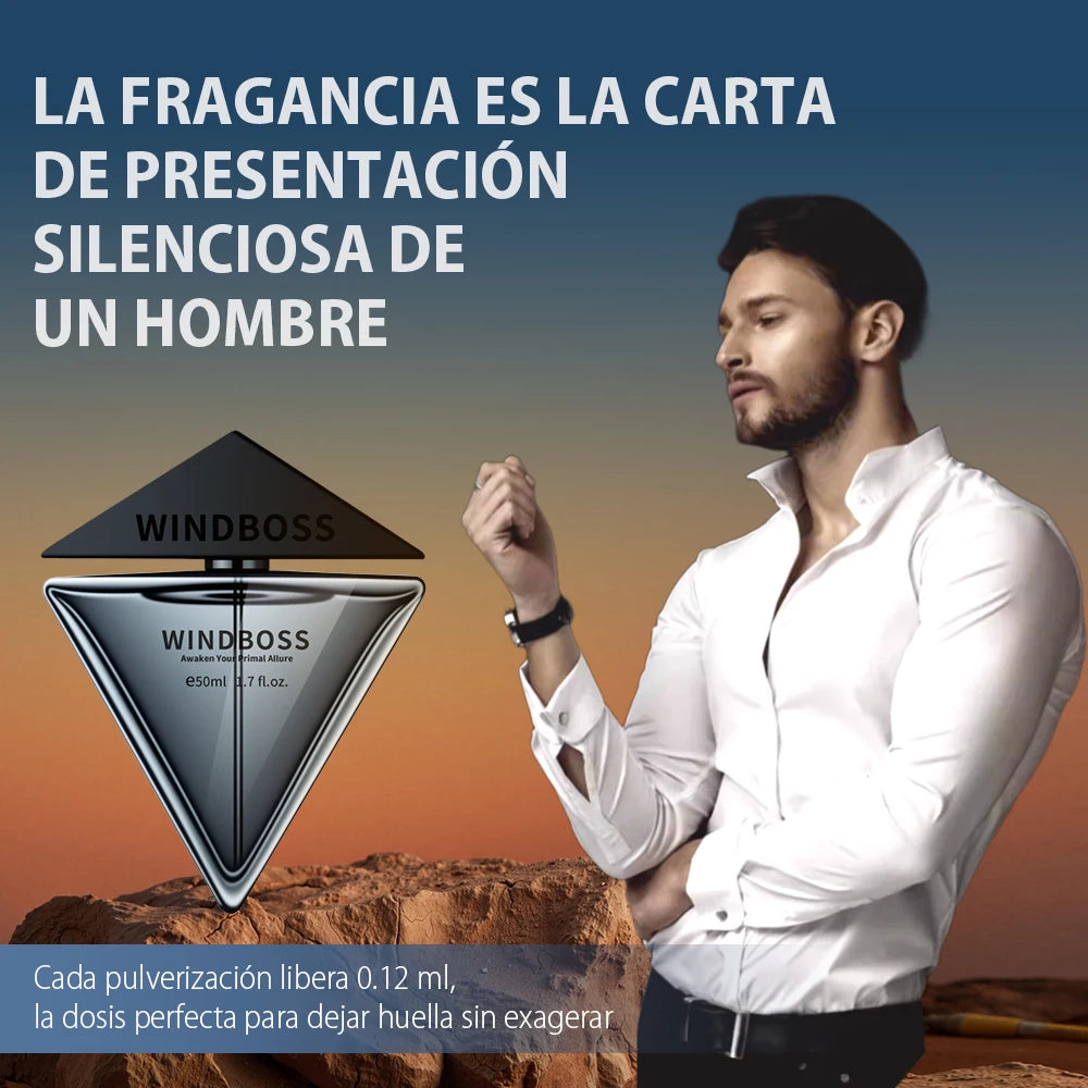 Windboss Perfume para Hombre 50ml – Aroma Fresco y Seductor – Larga Duración – Ideal para Uso Diario y Citas