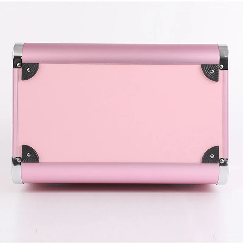 Bolsa de maquillaje expandible con cerradura, herramientas de aluminio para decoración de uñas, caja de cosméticos, cajones multicapa, organizador de almacenamiento de manicura y esmalte de uñas
