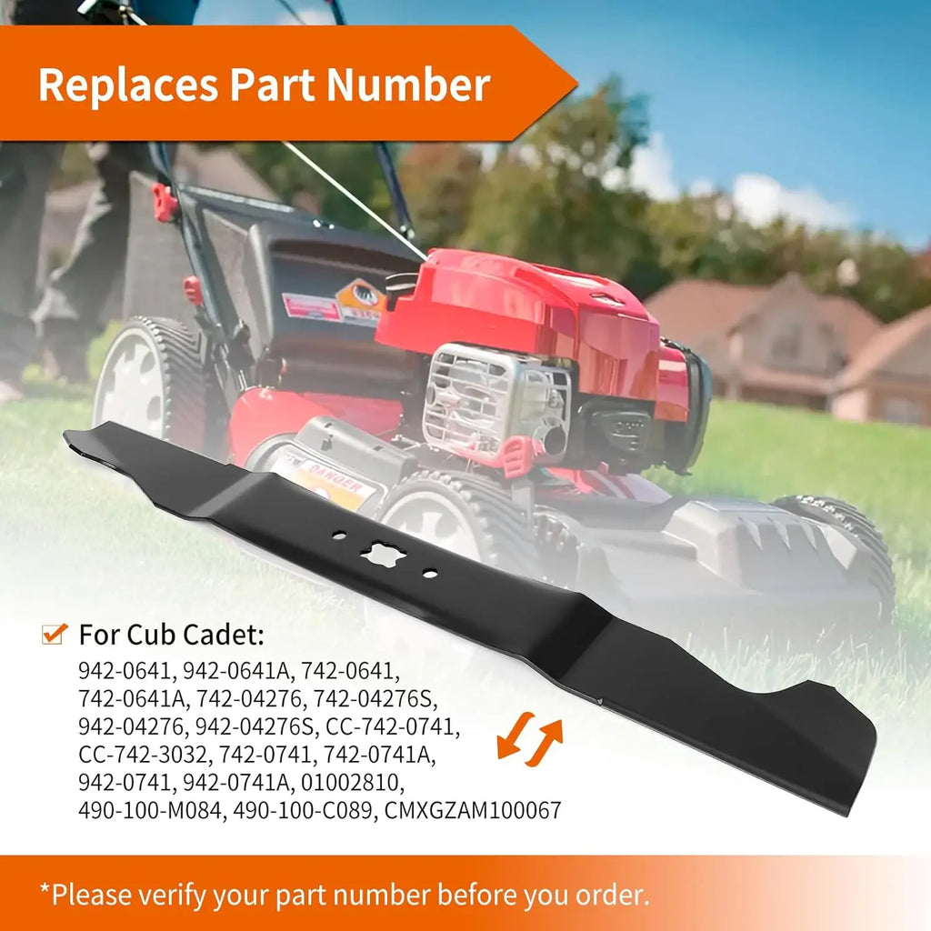 Cuchilla de Corte de Alto Rendimiento 742-0741 para Plataforma de 21 Pulgadas, Cuchilla de Repuesto 742-04276 Compatible con MTD, Cub Cadet, Troy-Bilt Tuff-Cut 220