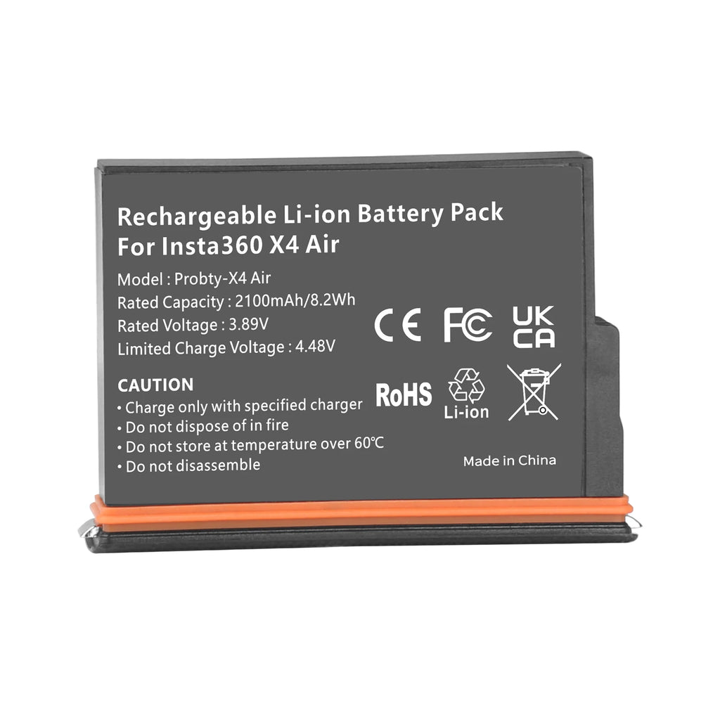 Batería de repuesto de 2100mAh para Insta360 X4 Air / Caja de carga rápida para accesorios de cámara de acción Insta 360 X4 Air