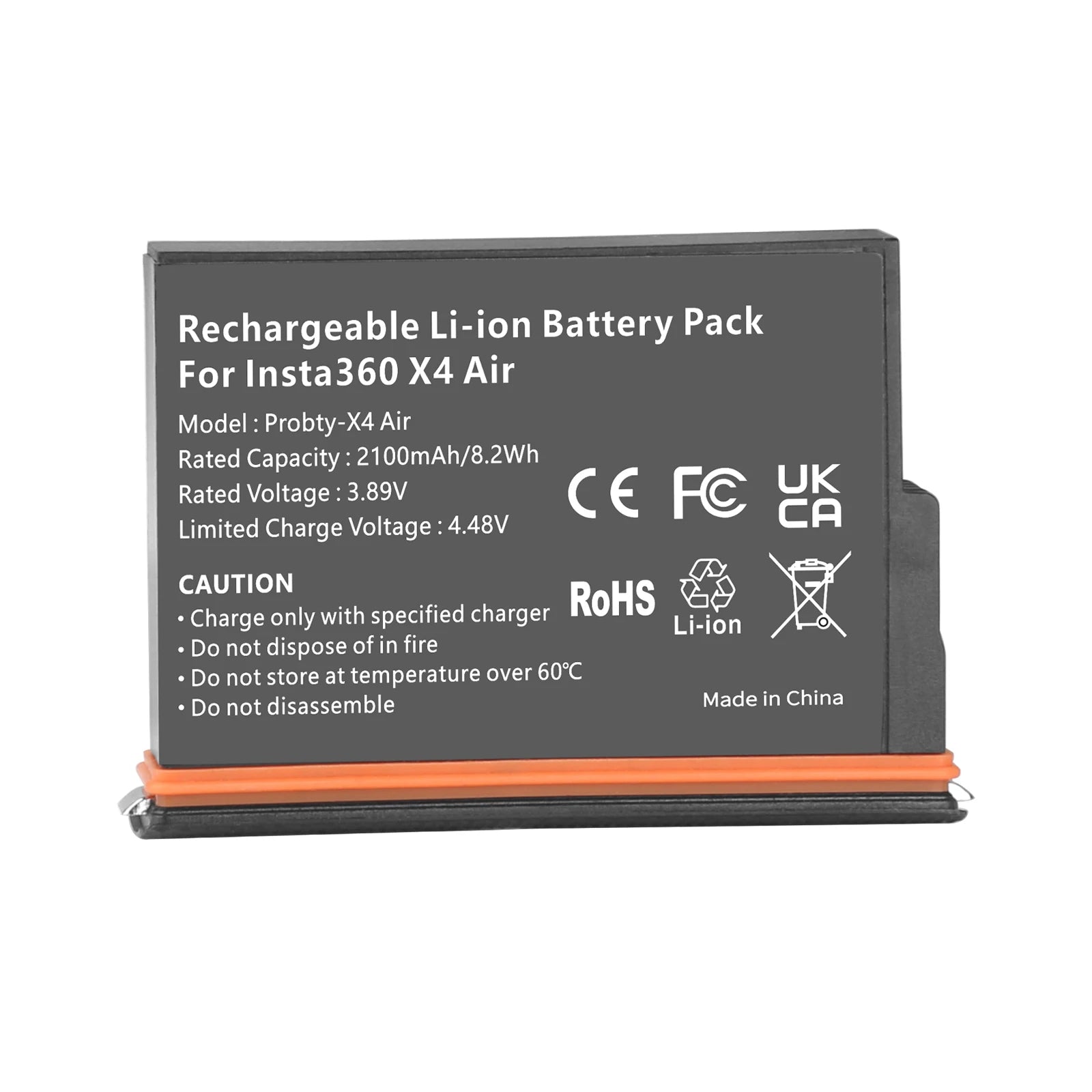 Batería de repuesto de 2100mAh para Insta360 X4 Air / Caja de carga rápida para accesorios de cámara de acción Insta 360 X4 Air