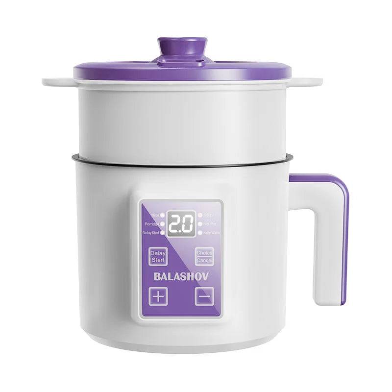 Olla arrocera eléctrica de 1,7 l, doble capa, 220V, multicocina antiadherente, multicocina mecánica inteligente, olla de arroz al vapor para el hogar