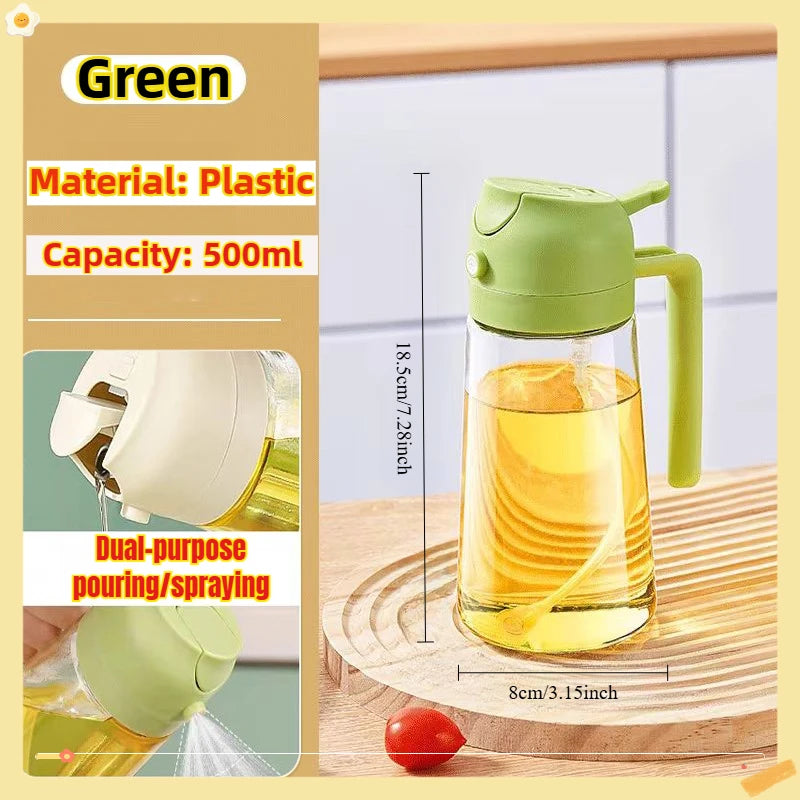 Botella pulverizadora de aceite de 200/300/500ml, pulverizador de aceite de oliva para cocinar barbacoa, pulverizador de aceite para hornear de plástico, botella vacía, botella de vinagre o cepillo de aceite
