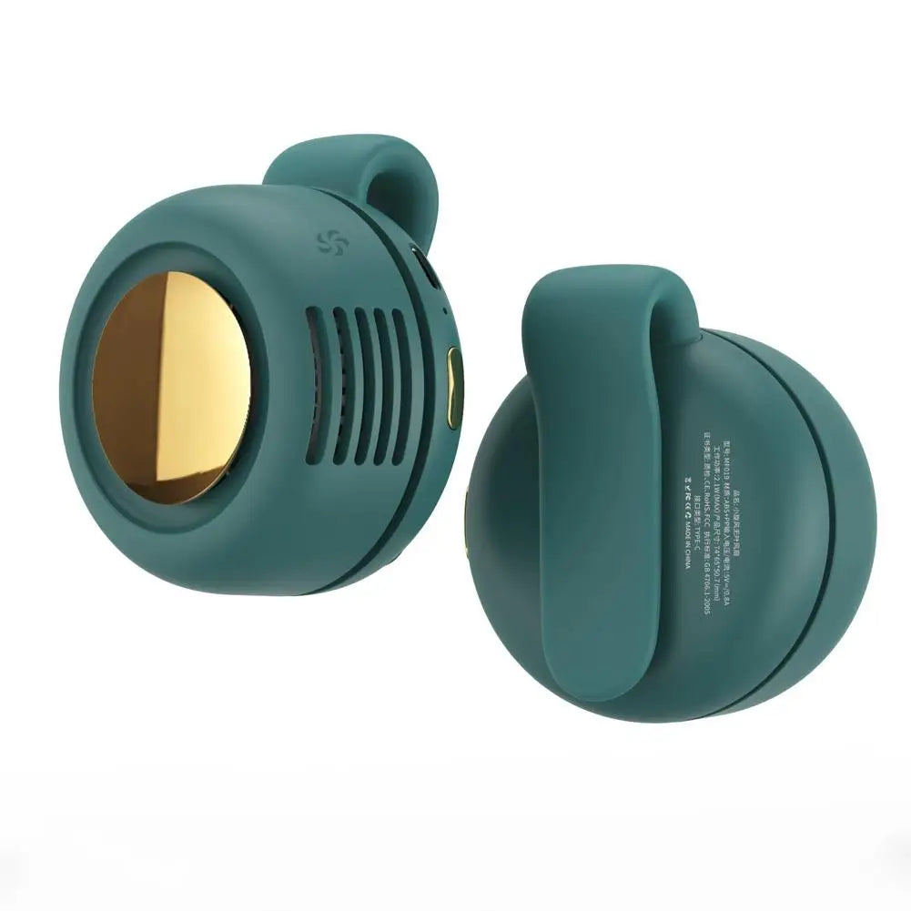 Mini ventilador con clip para colgar en la cintura y el cuello, ventilador eléctrico de refrigeración por aire, ventilador USB sin aspas para acampar al aire libre, accesorios de pesca