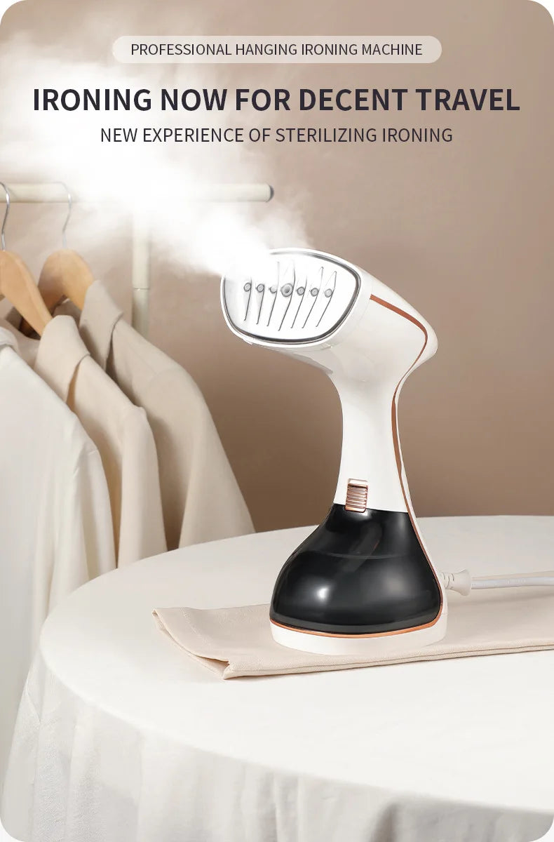 Plancha colgante de vapor portátil de 1800W, Control de pantalla táctil, precalentamiento rápido de 15 segundos, vaporizador de ropa de tela pequeño portátil para el hogar de 320ml