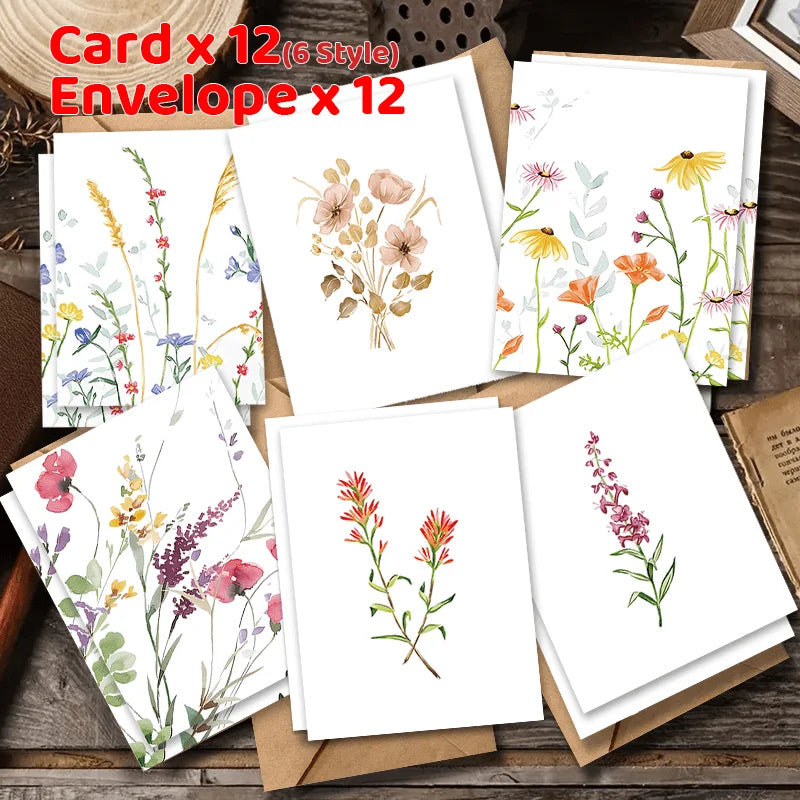 12 tarjetas con sobres, ideales para cumpleaños, Navidad, Día de la Amistad, felicitaciones, negocios y reconocimiento a empleados
