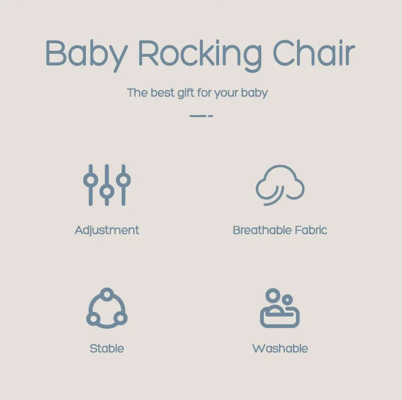 Mecedora plegable para bebé con juguetes, asiento ajustable para bebé con cubierta de tela, columpio multifunción