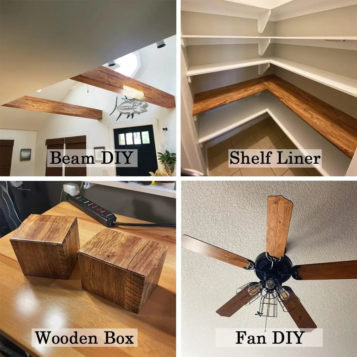 Rollo de papel tapiz adhesivo con 5 metros, pegatina impermeable de grano de madera, armario, puerta de escritorio, pegatinas de renovación de muebles