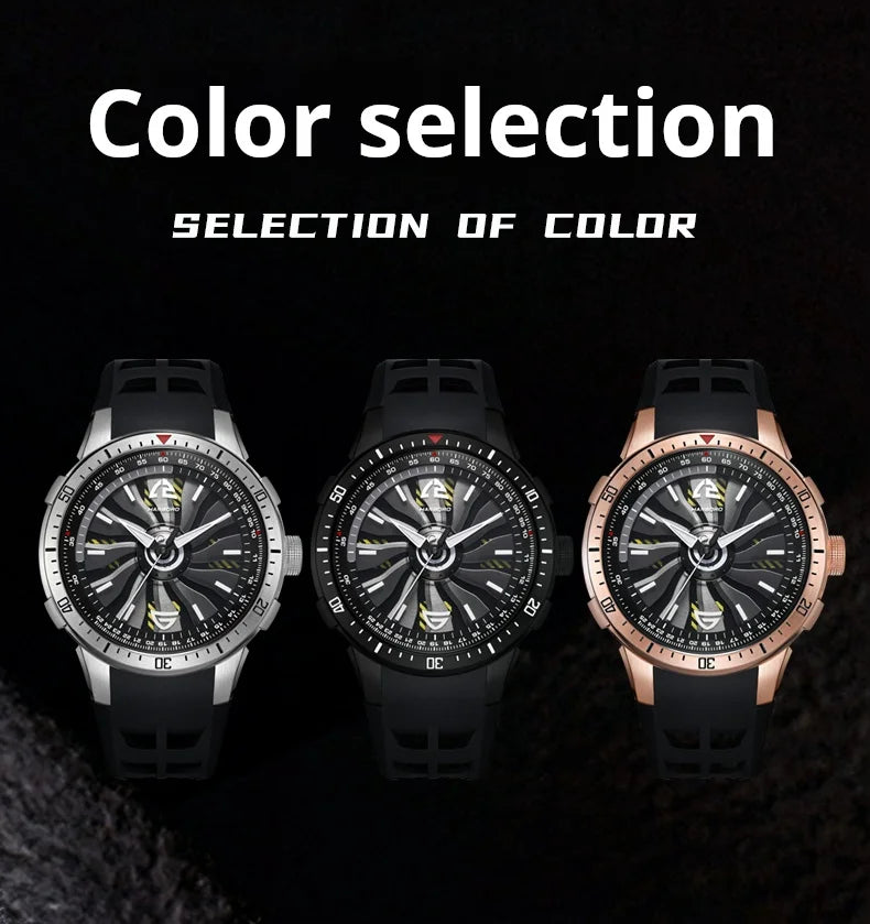 Reloj mecánico con volante ahuecado de HANBOROMen, reloj impermeable luminoso personalizado completamente automático