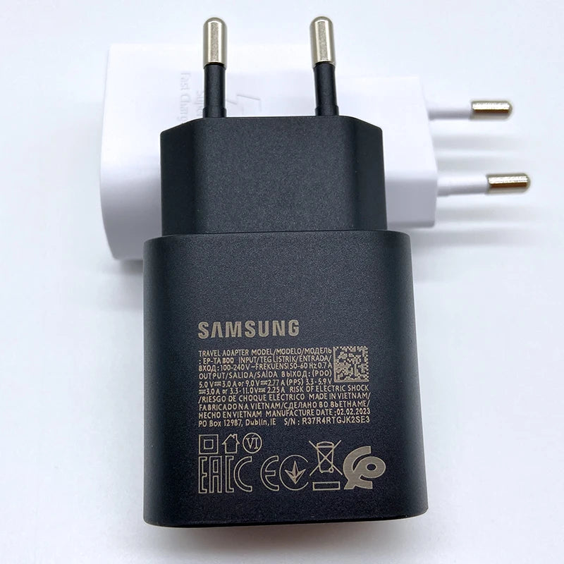 Samsung Cargador superrápido Usb tipo C, adaptador de Cargador para Galaxy S24, S23, S20, S21, S22 Plus, A54, A34, Z Flip Fold 5, 6, 4, 25W