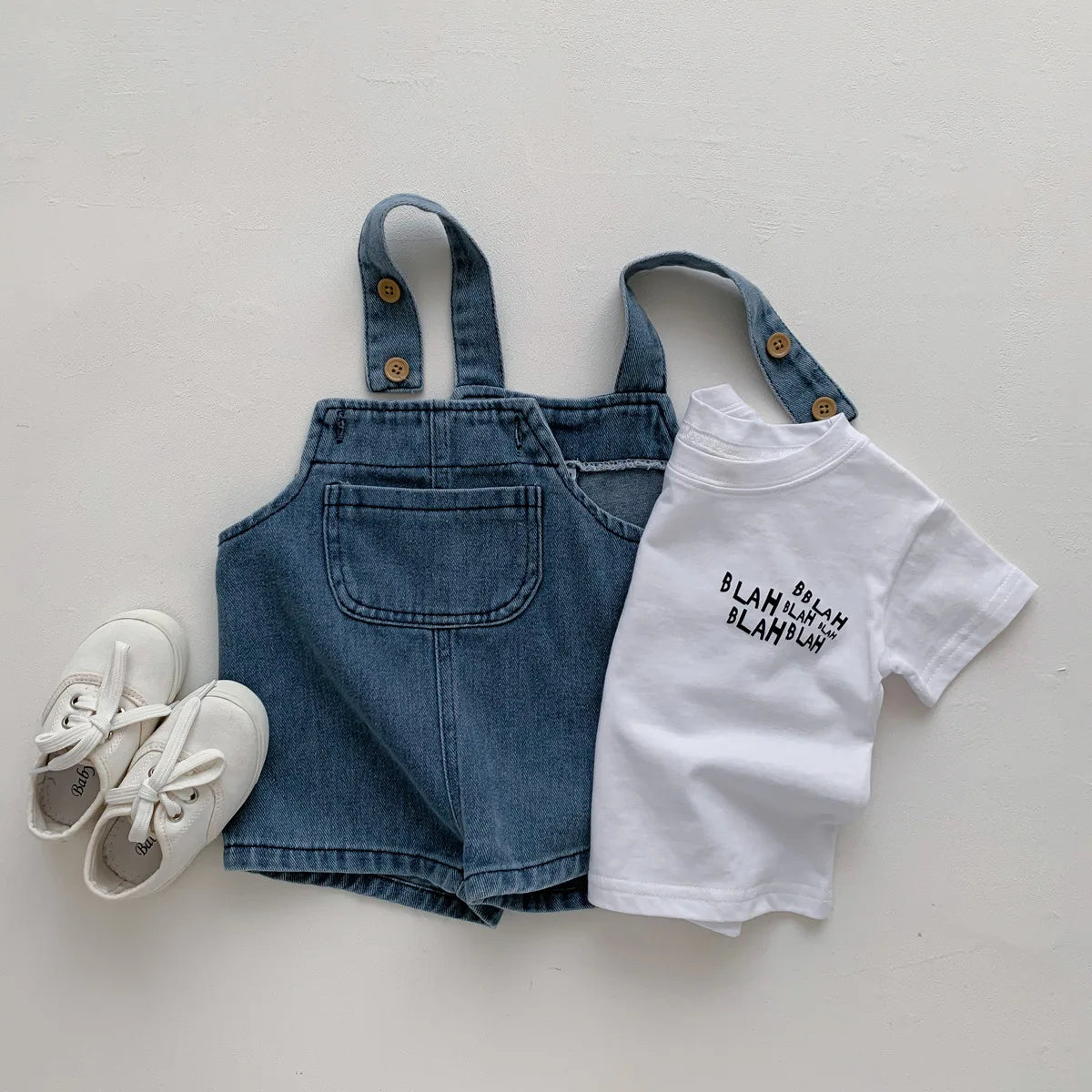 Conjunto de Ropa de Verano ZOETOPKID para Bebés, Traje para Niños y Niñas, Camiseta Infantil y Overol de Mezclilla, Mameluco para Recién Nacidos