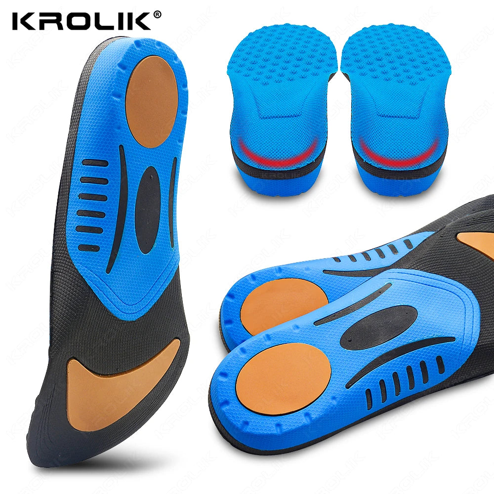Plantillas de Gel ortopédico Krolik para zapatillas, cojín ortopédico para pie plano, almohadilla de soporte para arco, alivio del dolor en el pie, hombre y mujer