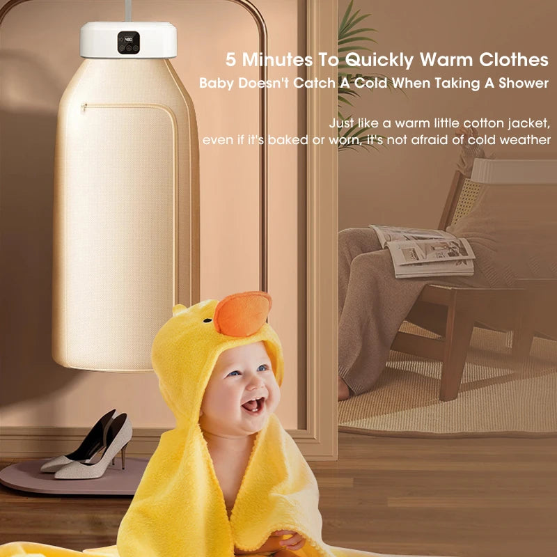 Secadora de Ropa Eléctrica Portátil, Tendedero Plegable Inteligente con Esterilización con Luz UV para Uso en el Hogar y Viajes