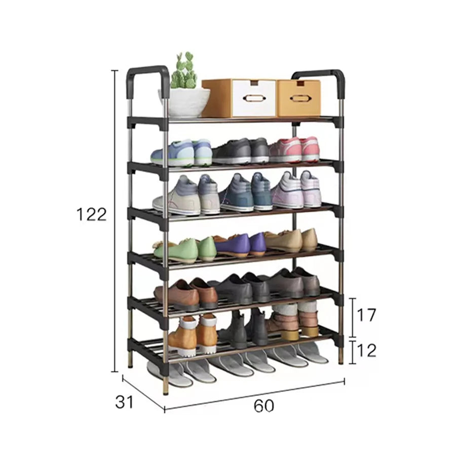 Organización familiar 6/7/8 capas de estantes de zapatos, montaje simple, almacenamiento a gran capacidad, adecuado para almacenamiento múltiple de zapatos