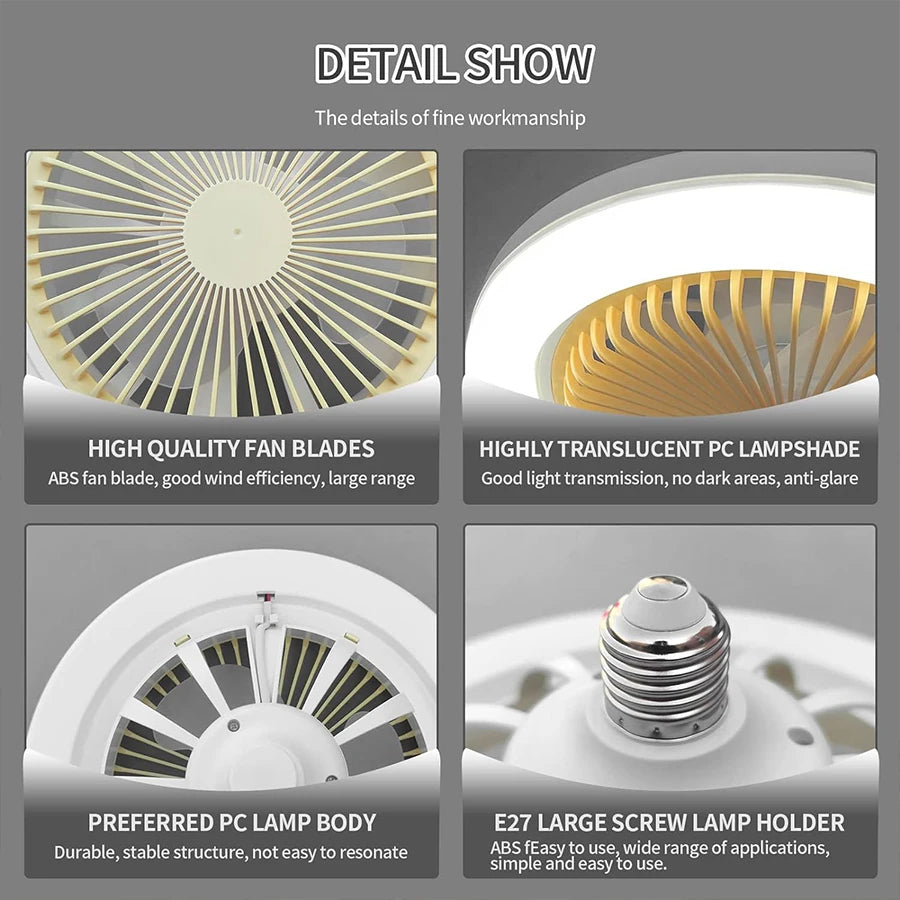 Ventilador de Techo de anillo LED,Luz del ventilador de techo,Con mando a distancia,3000K-6500K/luminosidad regulable,Tres velocidades del viento,18W,1400Lm-1800Lm. para Dormitorio, Sala de Estar, Cocina, Comedor