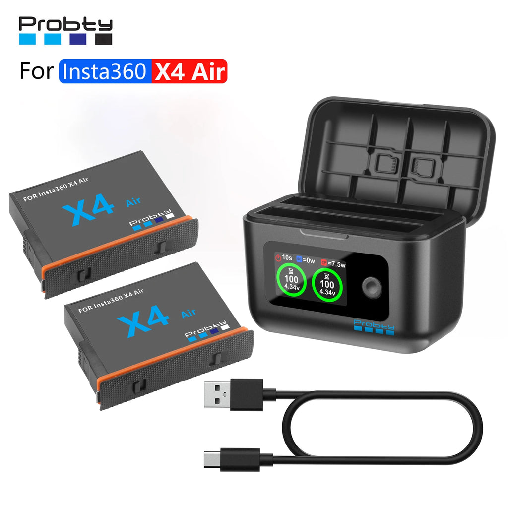 Batería de repuesto de 2100mAh para Insta360 X4 Air / Caja de carga rápida para accesorios de cámara de acción Insta 360 X4 Air