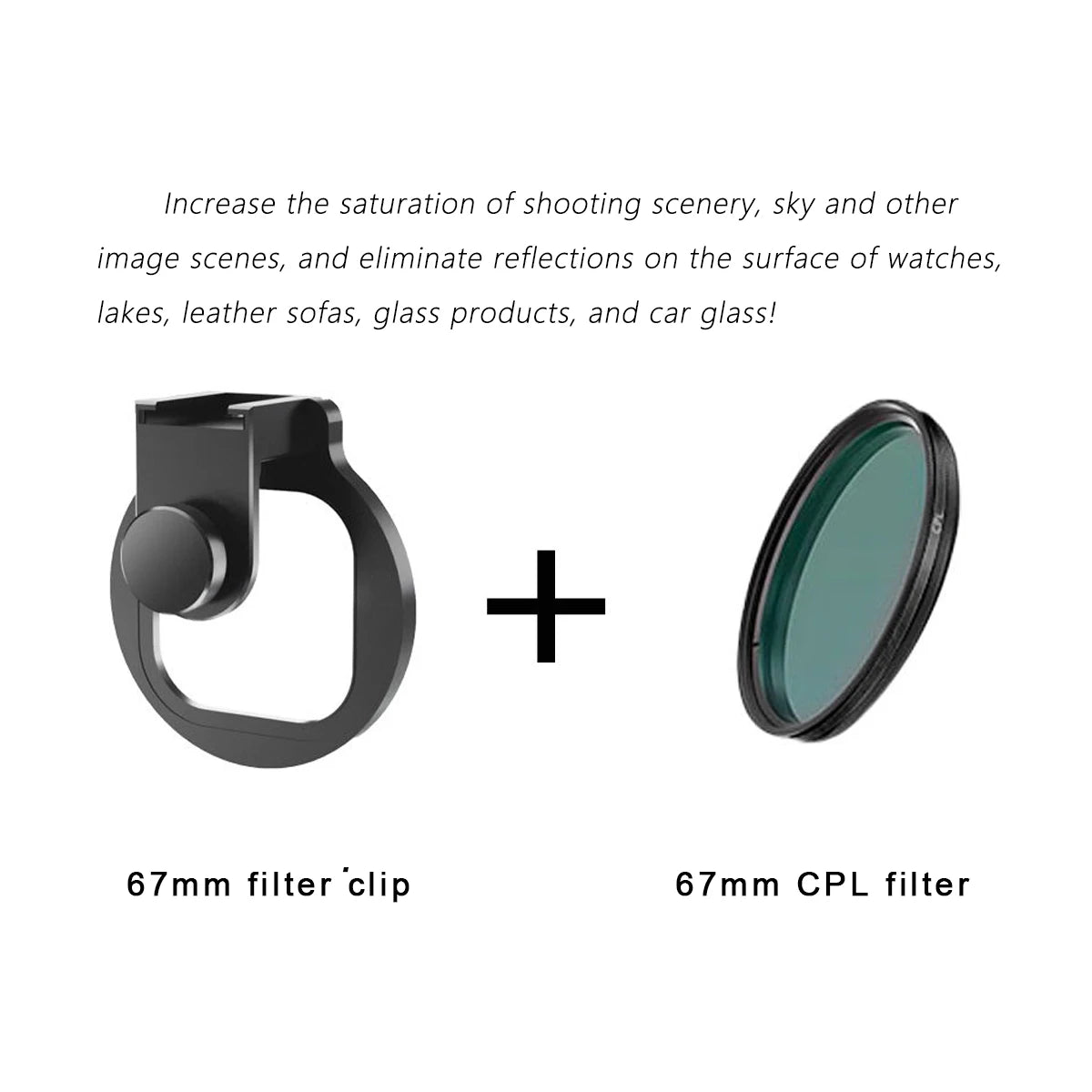 Kit de lentes de filtro de teléfono Universal con Clip, lente de cámara CPL VND Star, filtros de niebla negros para teléfonos inteligentes Samsung, iPhone, HUAWEI, 67mm