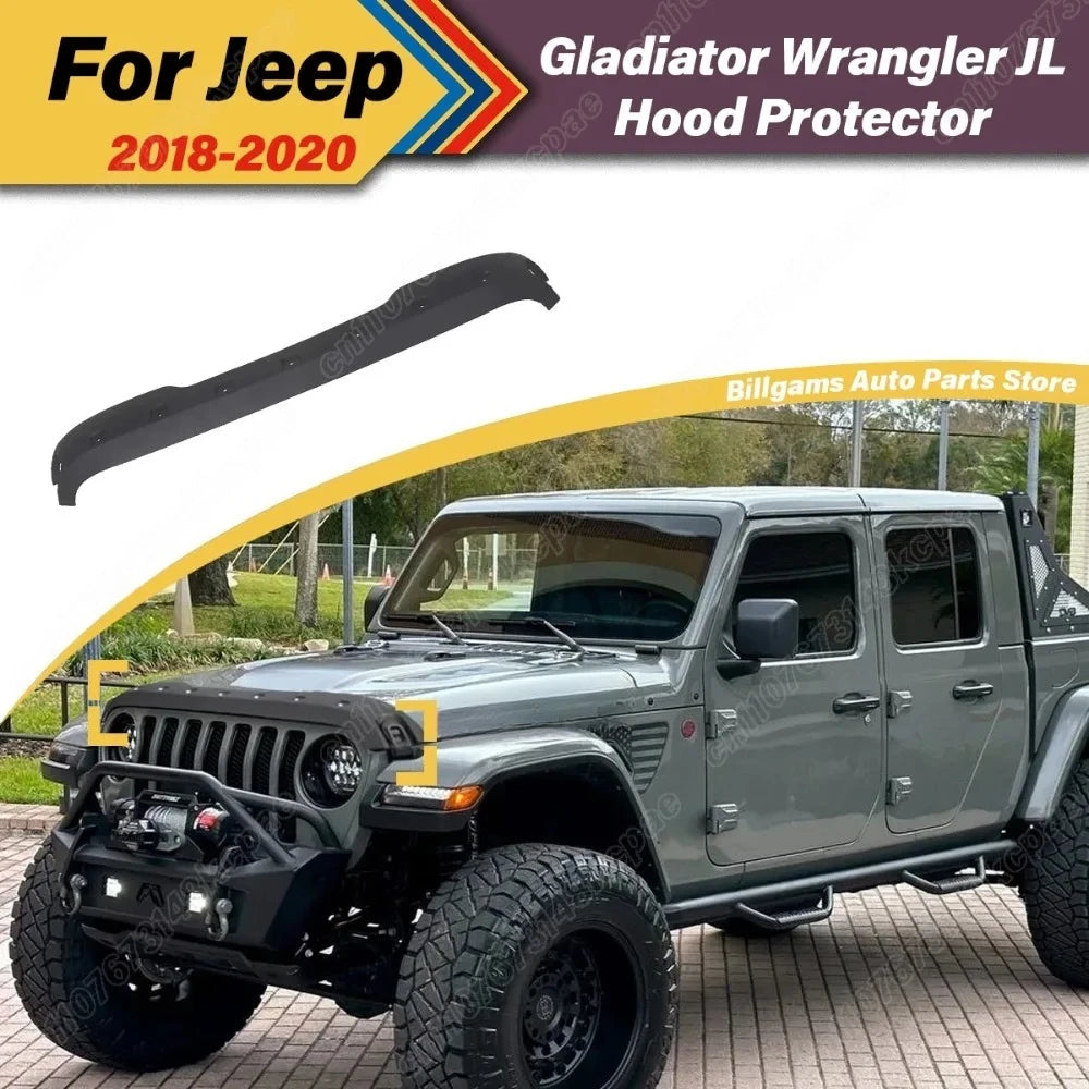 Para Jeep Gladiator Wrangler JL 2018 2019 2020 cubierta protectora de capó de automóvil Kit de accesorios de decoración deflector de arena y grava
