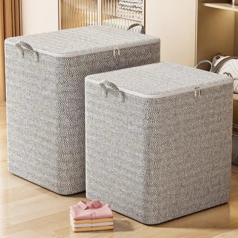 Caja de almacenamiento de ropa de gran tamaño con cubierta, cesta de lavandería grande, bolsa organizadora para bebé, plegable