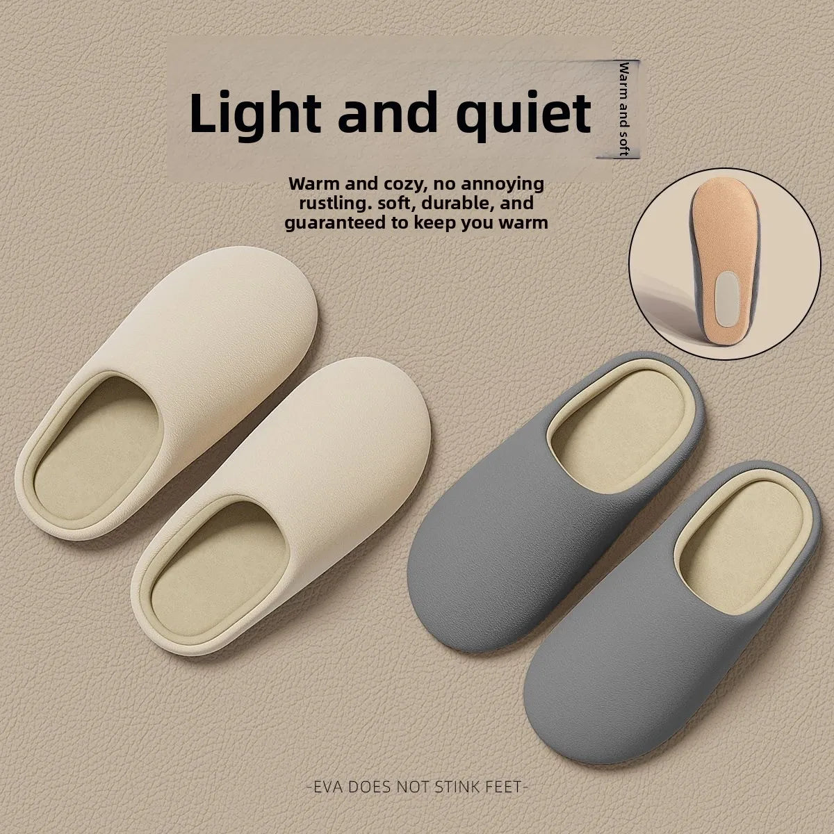 Zapatillas de algodón insonorizadas neutrales, suelas blandas de estilo japonés, zapatillas de invierno antideslizantes para parejas, zapatos para el hogar para suelo interior