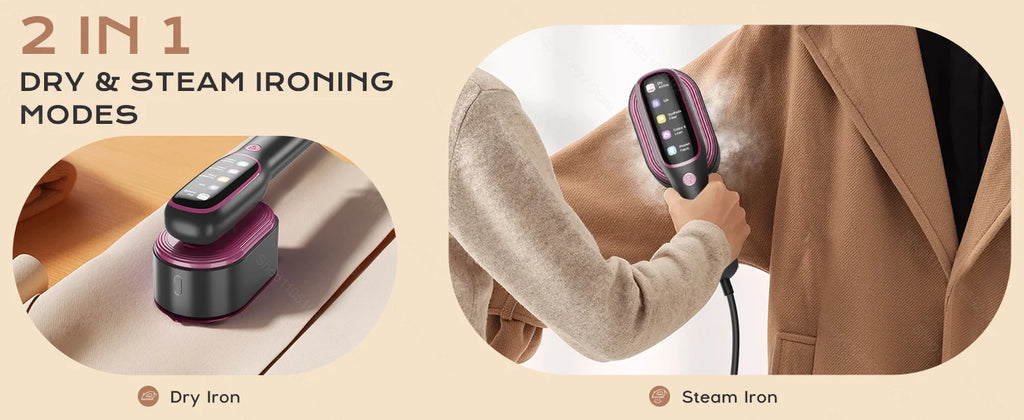 Plancha de vapor portátil de mano, vaporizador de ropa plegable para colgar, máquina de planchado en seco y húmedo para el hogar y viajes