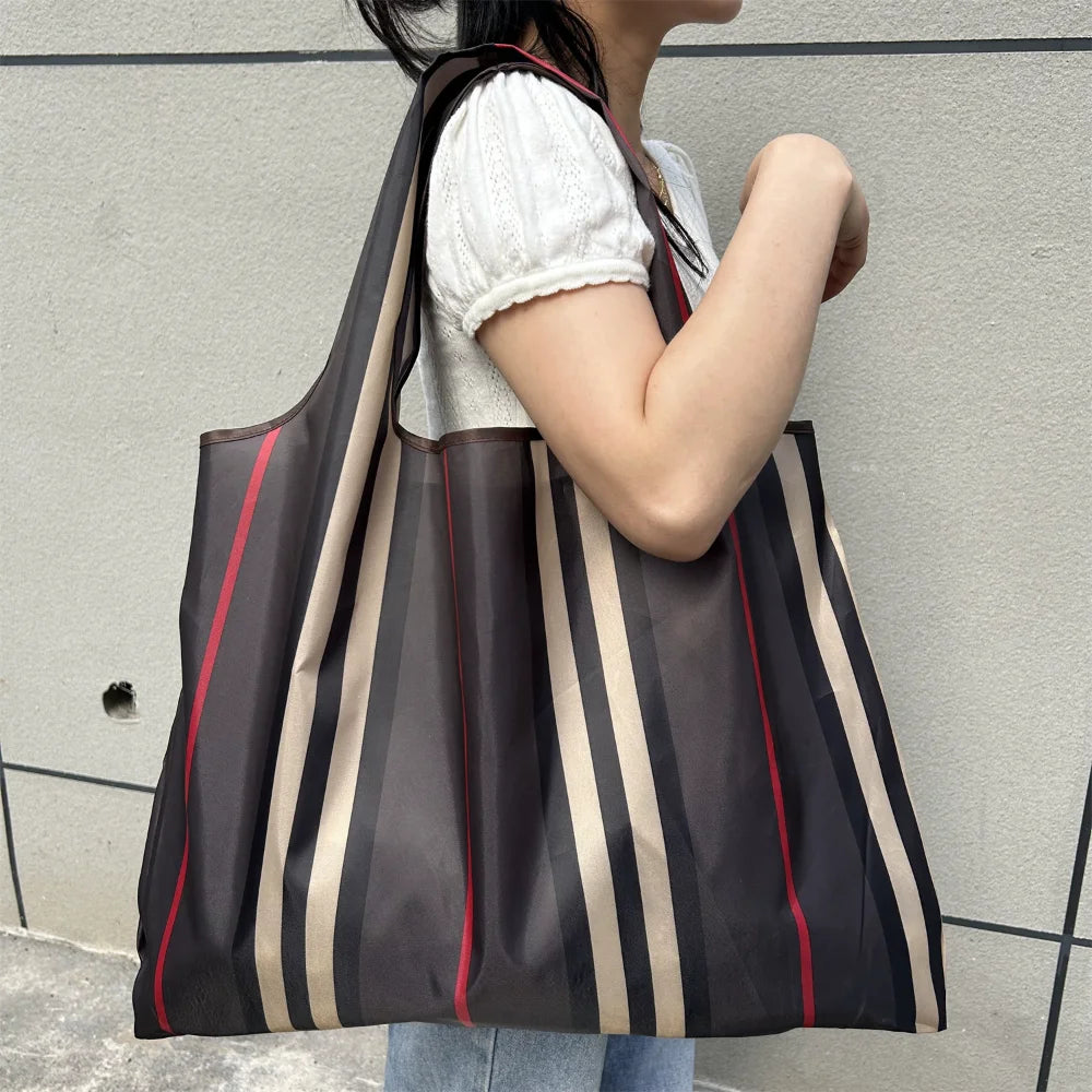 Bolsa de compras plegable de gran capacidad, bolsa de tela Oxford ecológica, impermeable, para viaje, bolso de hombro, reutilizable