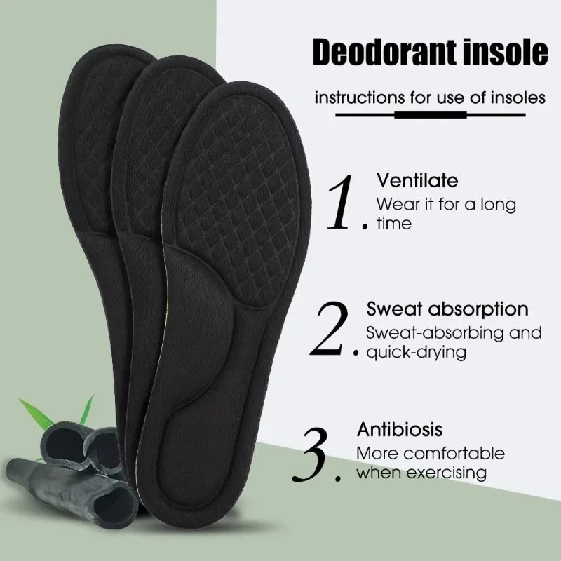 Plantillas ortopédicas de espuma viscoelástica blanda, plantilla desodorizante para zapatos deportivos, absorbe el sudor, accesorios antibacterianos para zapatos, 12/2 Uds.