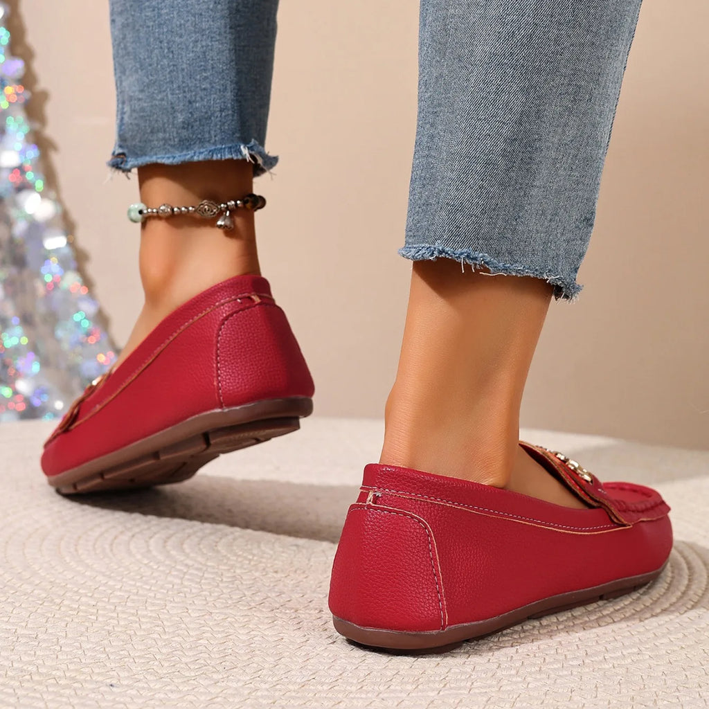 2026 nuevos zapatos planos de mujer primavera otoño Casual Slip on zapatos Mary Jane zapatillas de deporte de moda mujeres punta redonda sólida suela suave mocasines planos