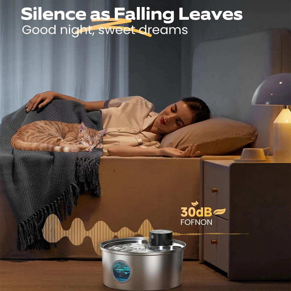 Fuente de agua para gatos con recarga de 3,2l, 5V, USB, Sensor automático, fuente de agua para perros y gatos de acero inoxidable, múltiples cuencos para beber para mascotas