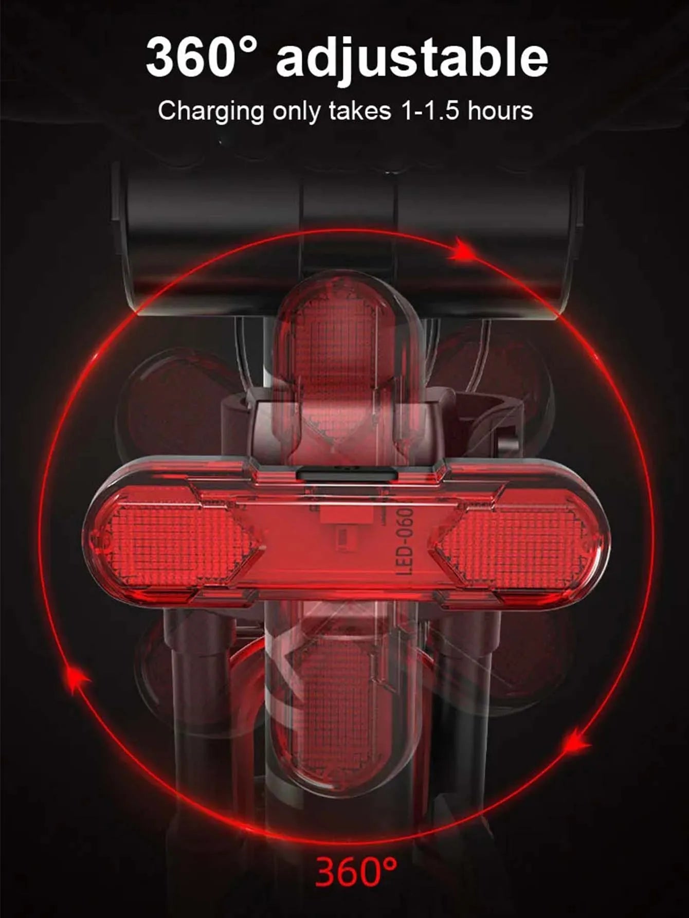 Luz Trasera LED USB para Bicicleta, Impermeable, Luz de Advertencia Trasera para Bicicleta, Luz Trasera de Seguridad para Ciclismo, Accesorios para Bicicleta de Montaña y Carretera