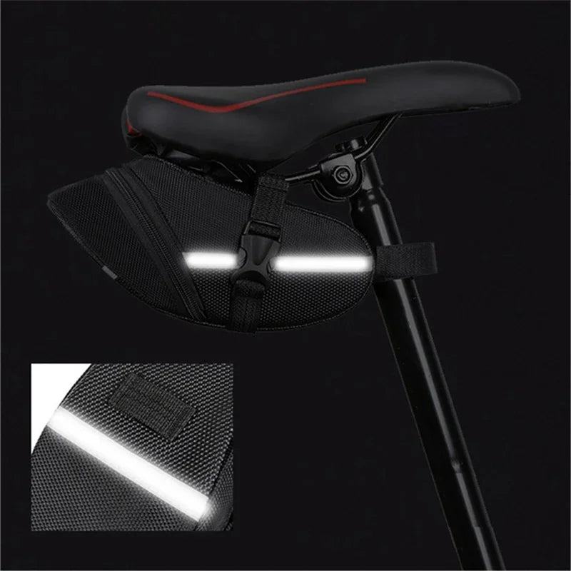 Bolsa de nailon para bicicleta, asiento de almacenamiento impermeable para sillín de bicicleta de montaña, bolsa de herramientas trasera, accesorios para ciclismo al aire libre