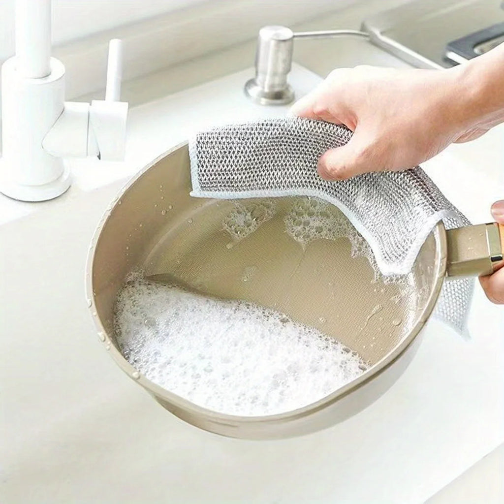 Paño de limpieza metálico multifuncional, paño de cocina metálico ampliado, utilizado para metal, cocina y utensilios de mesa, 5/10/20 piezas.