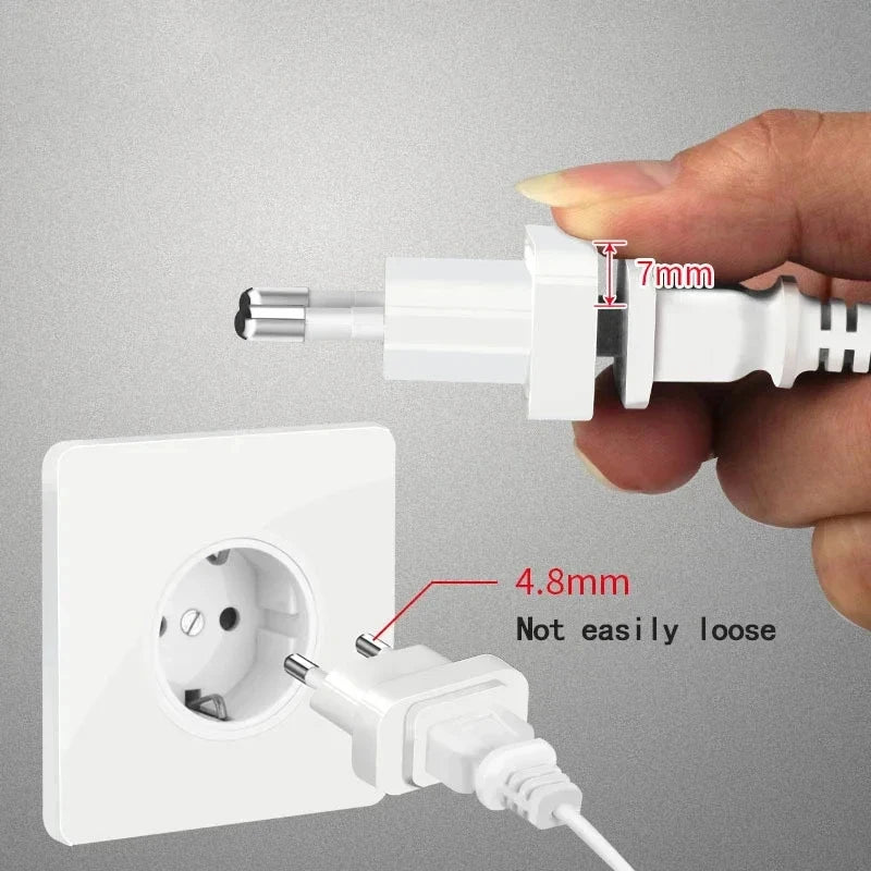 1 Uds. Adaptador de enchufe de alimentación de 4,8mm enchufe de EE. UU. A UE Euro Europa convertidor de enchufe adaptador de viaje salida de convertidor de corriente