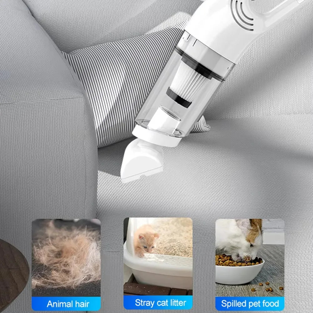 Aspirador de mano para el hogar, aspirador portátil recargable, para el hogar y el coche, recogedor de polvo inalámbrico de doble uso, pelo de mascota, 10000PA