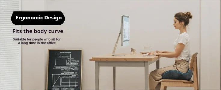 Cojín de asiento ergonómico de espuma viscoelástica gruesa para sillas de oficina: almohadilla para silla resistente con funda extraíble, ideal para la parte inferior de la espalda