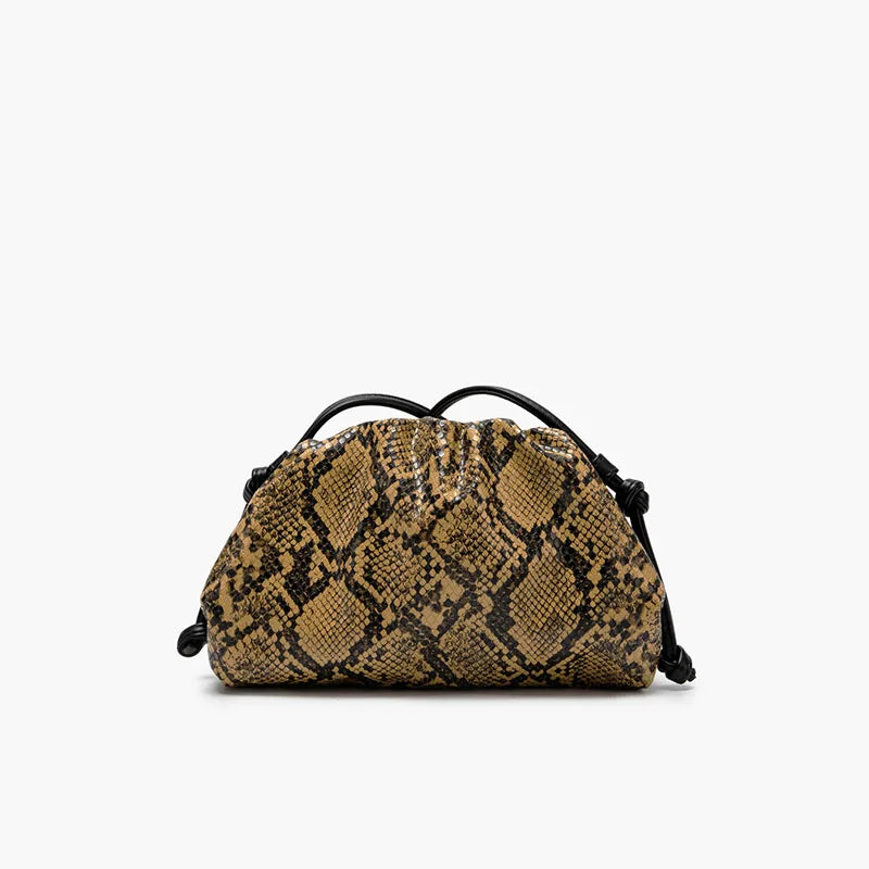 Bolsos de Mano con Diseño de Serpiente para Mujer, Bolso Tipo Dumpling, Clutch, Bandolera, Bolso de Hombro, Bolso de Diseñador de Lujo