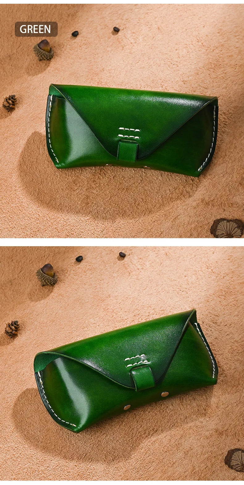 Newsbirds-Funda de cuero para gafas de sol, Cartera de mano para gafas de sol, informal, Vintage, a la moda
