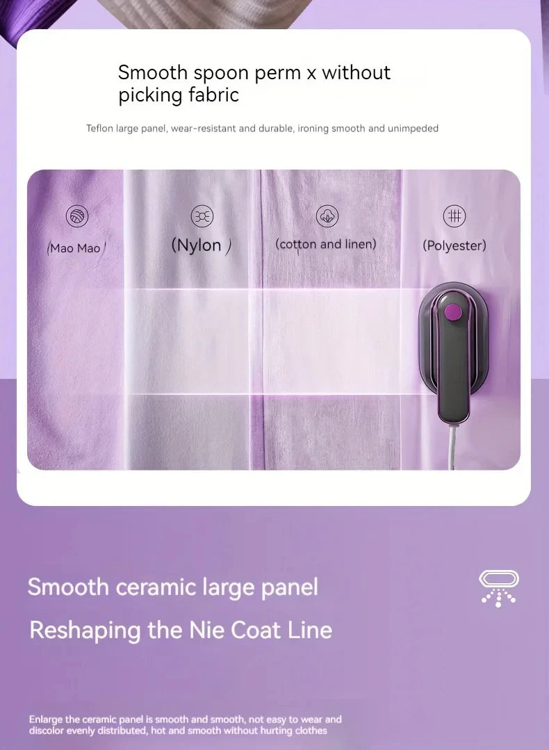 Plancha de vapor portátil para dormitorio, plancha colgante para el hogar, plegable para viajes fáciles, vestidor y planchado rápido de ropa
