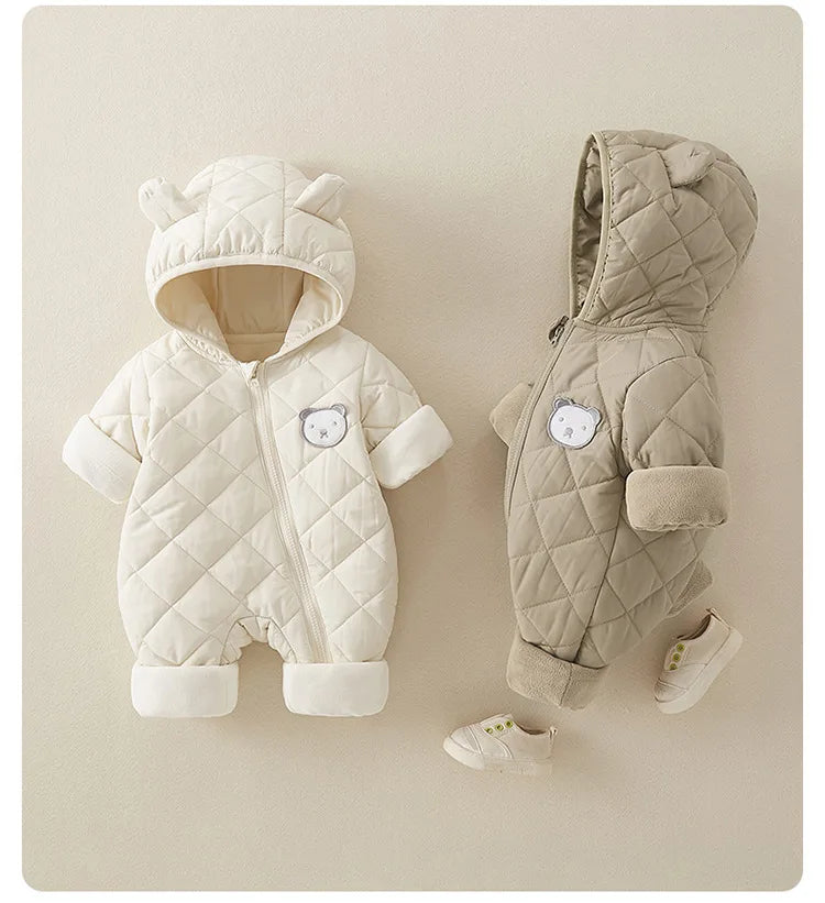 Ropa de invierno para recién nacido, ropa para niña, mono grueso para bebé, pelele cálido para bebé, Chaqueta de algodón, pelele, monos para niño, abrigo para niño pequeño