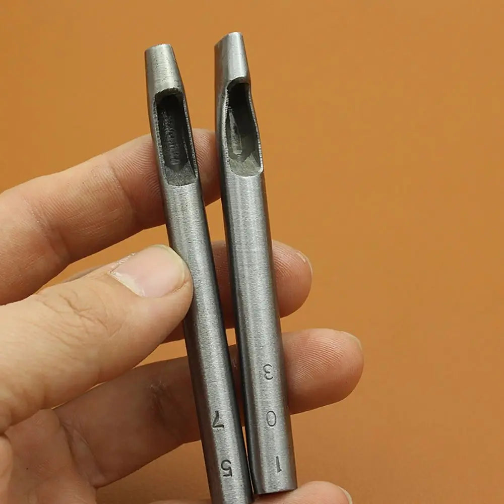 1 ud. Nuevo perforador de cuero para cinturones, herramienta DIY, perforador de agujeros huecos, ovalados, elípticos, de acero para manualidades