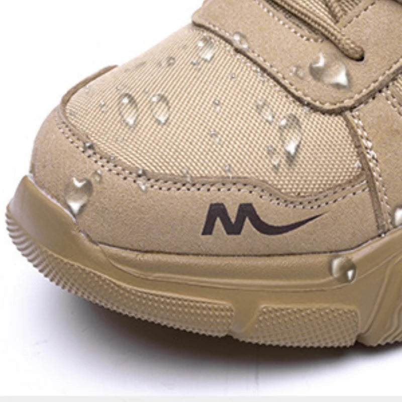 Botas de seguridad indestructibles para hombre, zapatos cómodos con punta de acero, zapatillas antigolpes a prueba de pinchazos, botas de trabajo antideslizantes para hombre